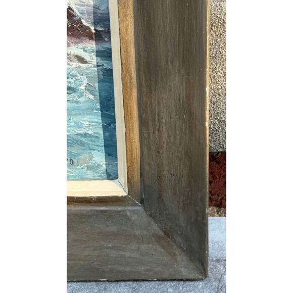 Vintage Framed Oil on Canvas Painting Portland Head Lighthouse, Maine Signed - Picture 11 of 16